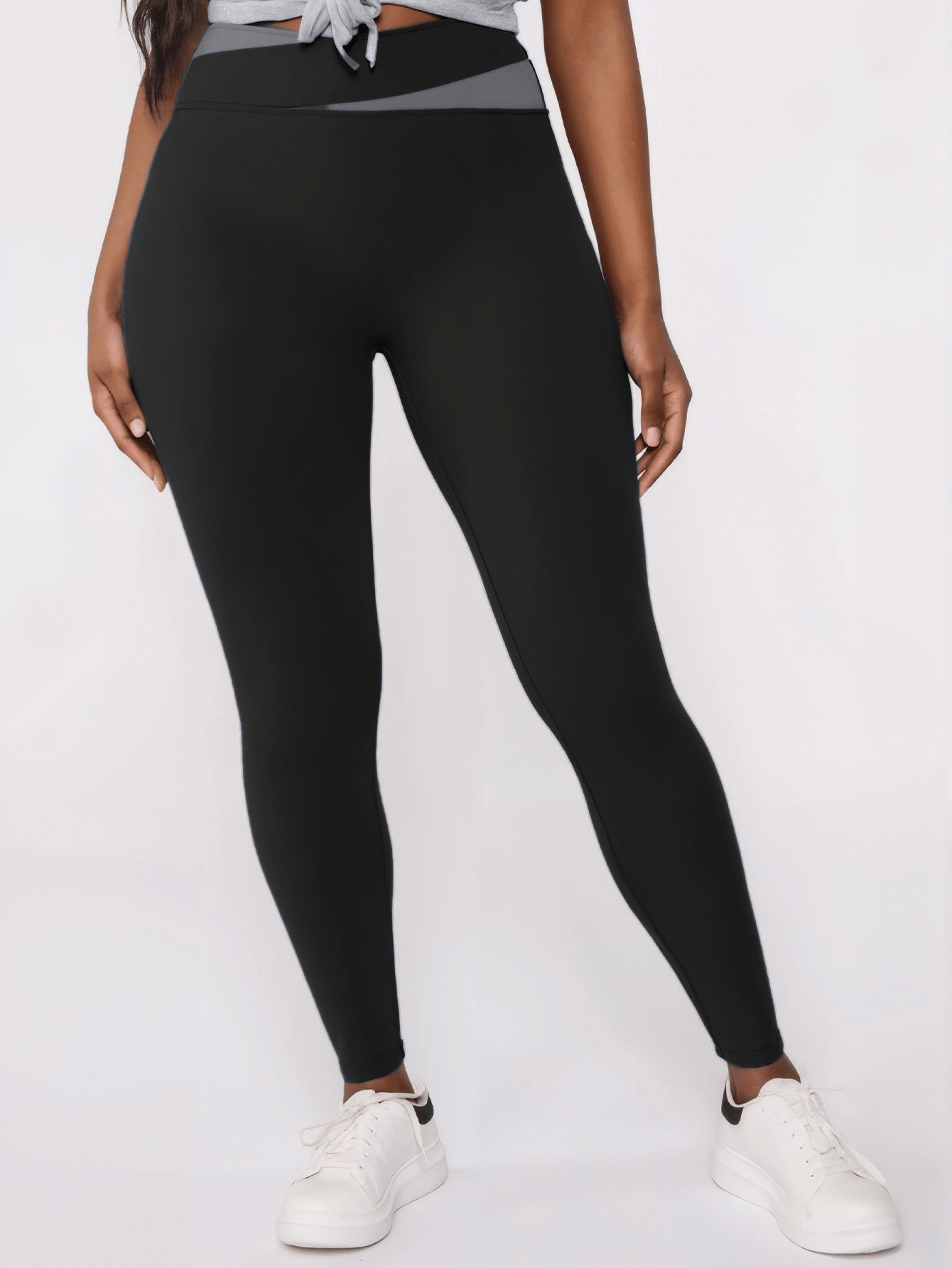Stylish High-Waisted Tummy Control Women's Pants with Color Block Design - Perfect for Holidays and Casual Outings, Holiday Outfit, Walking Trousers, Trendy Bottoms, Comfortable Material, Stretch Fabric, Elastic Waistband, Fi