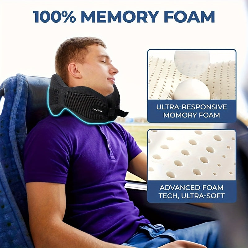 1pc Travel U-Shaped Neck Pillow | 360° Head and Neck Support Design, Compact Ergonomic Washable Cover, Fits Airplane / Car / Train / Camping / Sleeping Scenarios, Portable Support Cushion