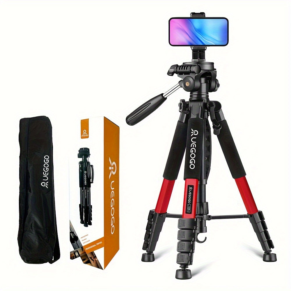 Aluminum Professional 187.96 cm Tripod with 360° Ball Head, Panoramic Shooting, Adjustable Height, Camera Tripod with Carrying Bag for Camera/Ring Light/Projector/Mobile Phone/DSLR