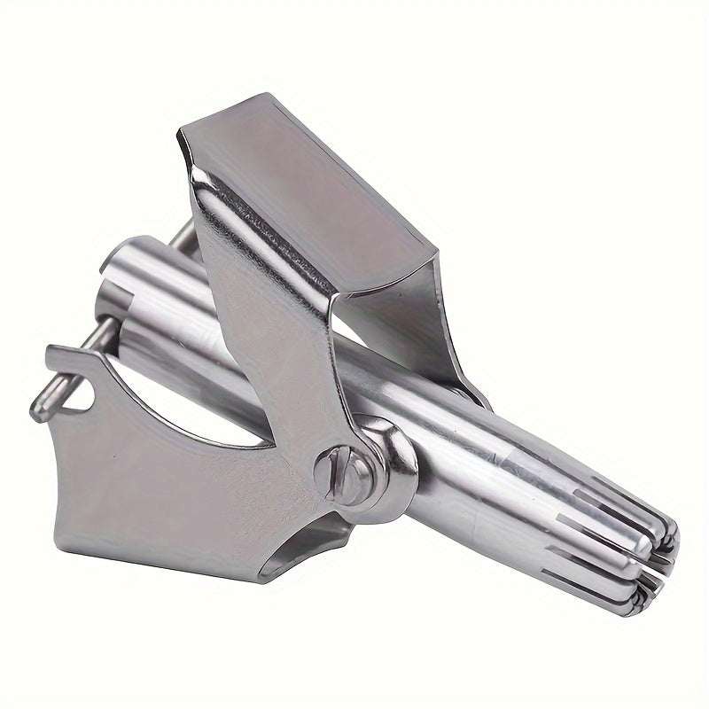 Stainless Steel Nose Hair Trimmer for Men & Women, Manual High-Quality Small Round Head,, Hypoallergenic Ear & Nose Hair Cutter, No Battery Needed, Washable