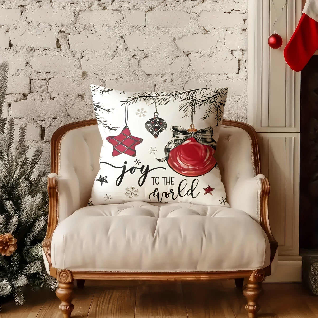 4pcs Festive Christmas Pillow Covers, 44.96cm x 44.96cm, Super Soft Polyester, Reversible Santa Claus & Reindeer Designs with Zip Closure - Ideal for Sofa, Living Room, Bedroom Decor (No Inserts), Christmas Pillow Covers