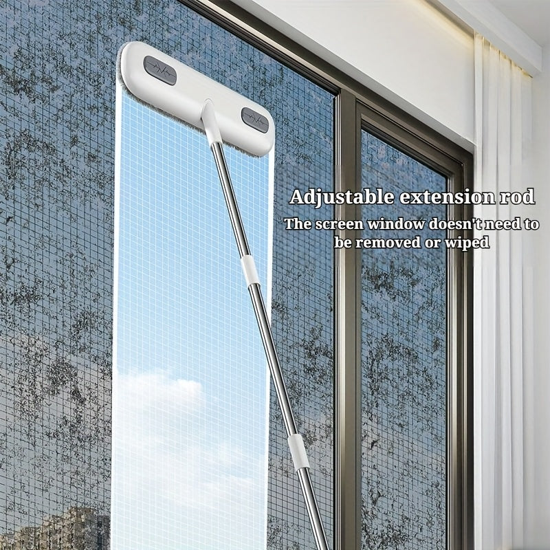 Magical window cleaning brush, extendable handle, screen cleaning brush tool, reusable, pet hair removal tool, home door and window cleaning brush, cleaning supplies, cleaning tools, Halloween/Christmas gifts