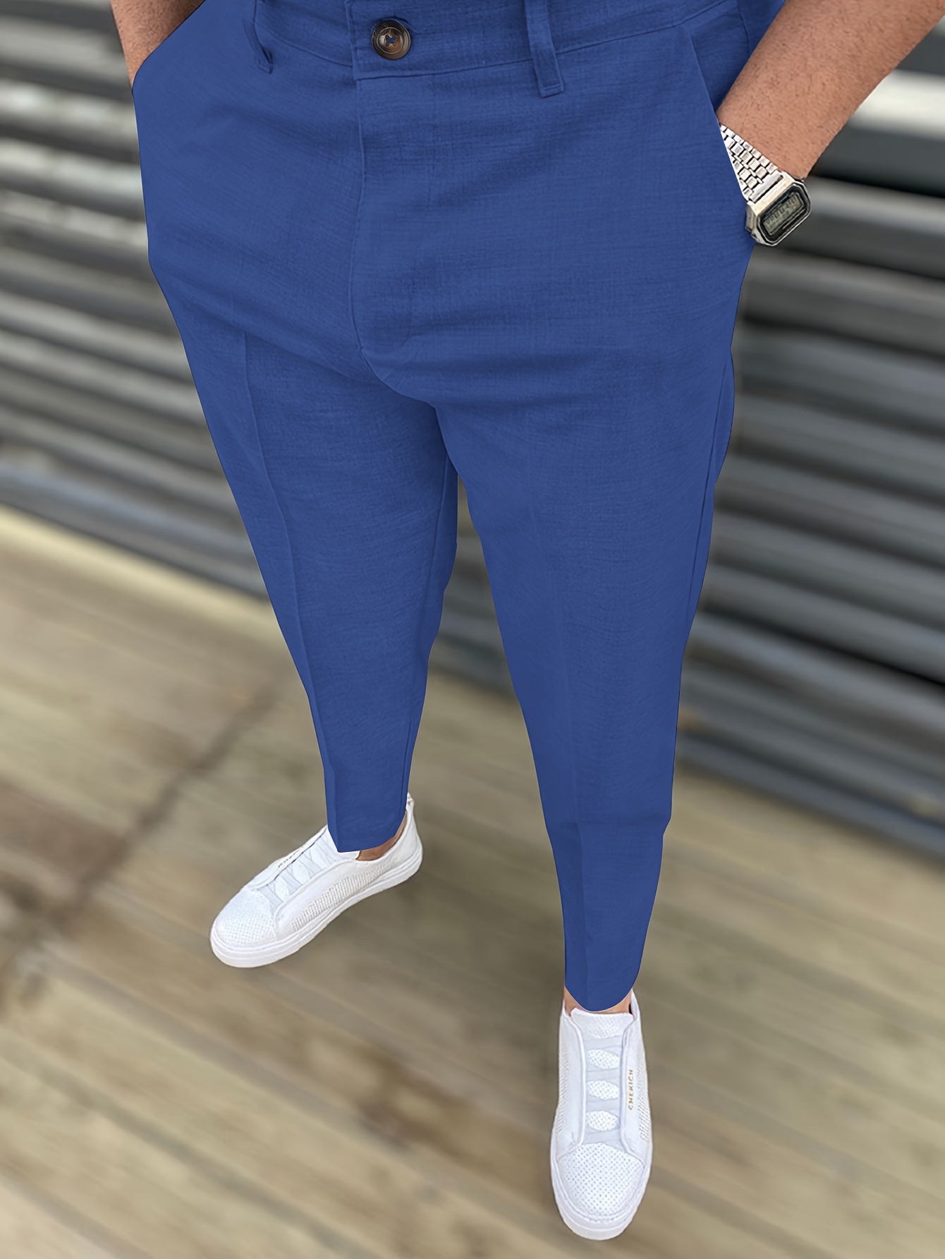 Classic Design Dress Pants, Men's Formal Solid Color Slightly Stretch Elegant Dress Pants For Spring Summer Business Banquet Dinner, Old Money Style