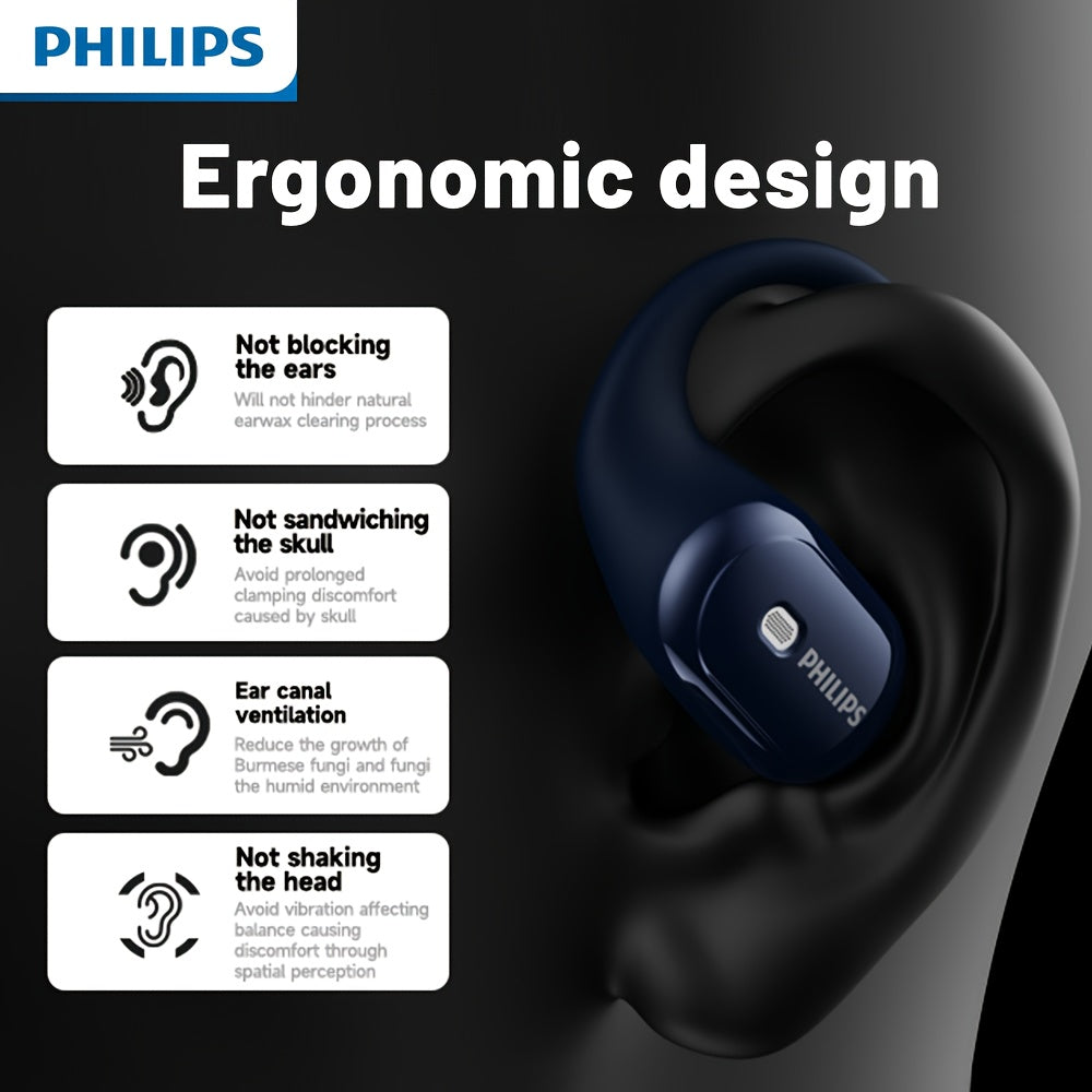 For Philips TAT3759 Over The Ear Wireless Headphones | Premium ENC Noise Cancellation | 500mAh Long-Lasting Battery | 32H Playtime (9H+ Single Earbud Playtime) | Wireless 5.4 | Lightweight ABS Design | Built-in Mic for Calls
