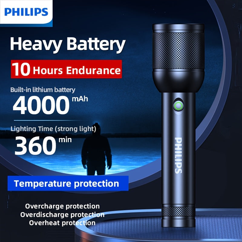 Flashlight (Enhanced Super Bright Version) Large Capacity Battery Long Life, Zoomable - Ultra Long Range & Floodlight, Type-C Charging Suitable for Home, Emergency Lighting, Outdoor Lighting Equipment Traveling, Night Fishing