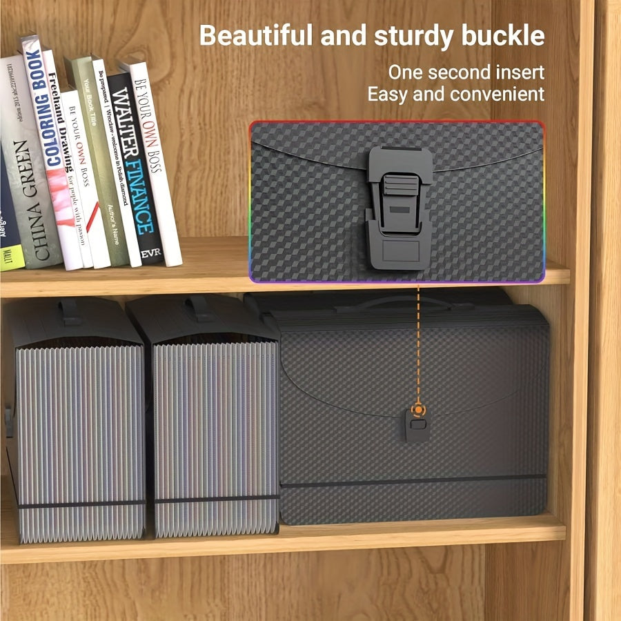 1pc Or 2pcs 25 Pockets A4 Accordion Folder, 25 Grids Multifunctional Flip Folder, Office Document Storage Bag, Test Paper Test Organizer Bag, Back To School Supplies, Office Supplies Project Folder