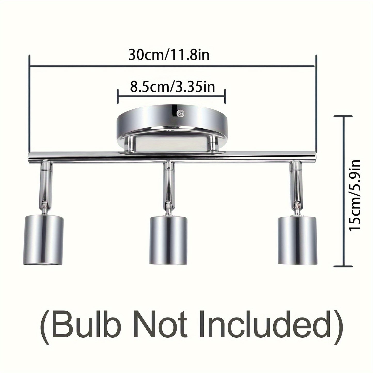 LED Ceiling Light Rotatable 3 Flame LED Spotlight Ceiling Spotlight Modern Ceiling Spotlight (Matte Nickel) for Kitchen, Living Room, Bedroom (Bulb Not Included), Task Lighting, Room Focal Point, Adjustable Downlight, Modern