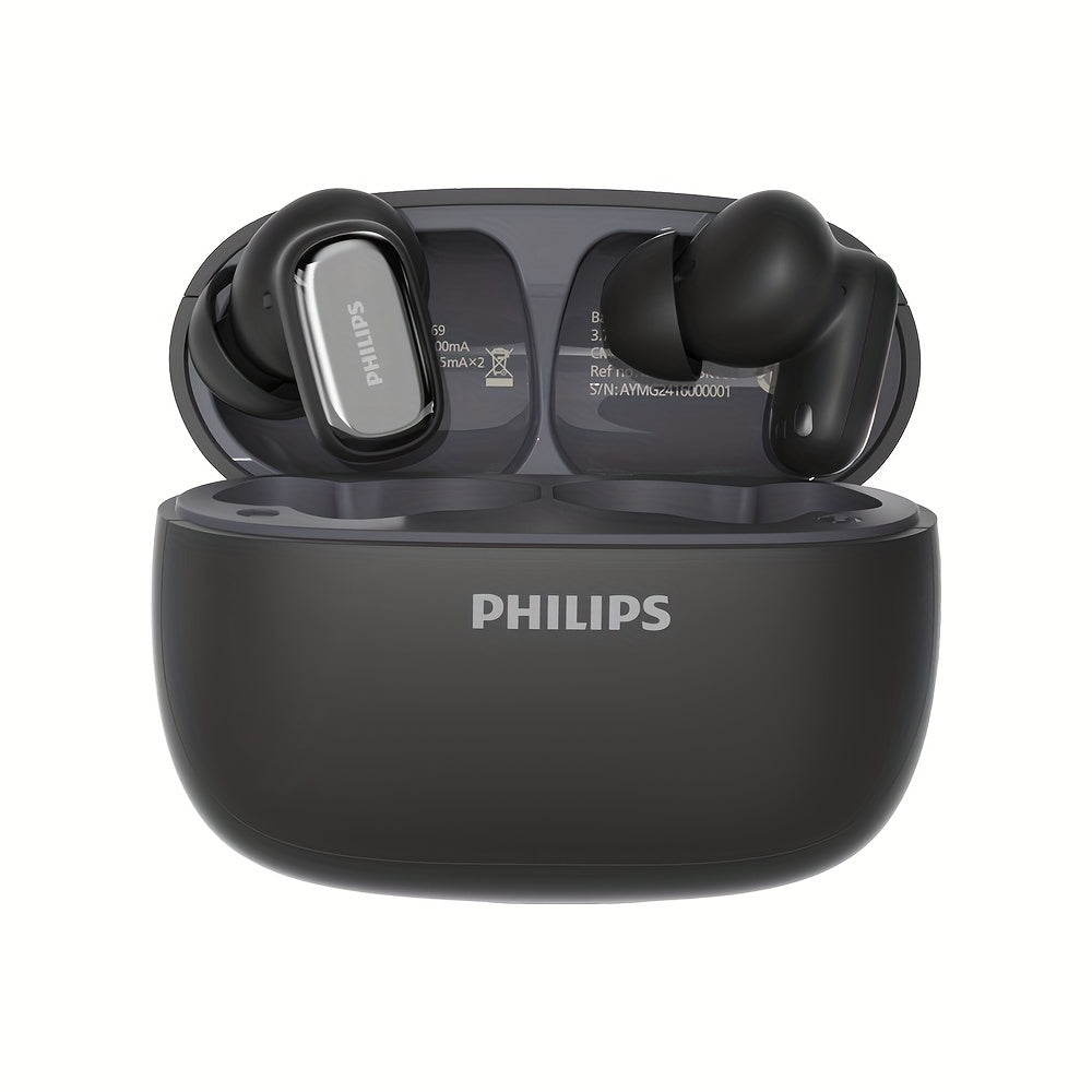 New Philips BT13.72 cm-Ear Earphones with Wireless Charging Case, 24Hour Playtime/Game Modes/Built-in Mic/Touch Control for Gaming, Running, Cycling TAT2569