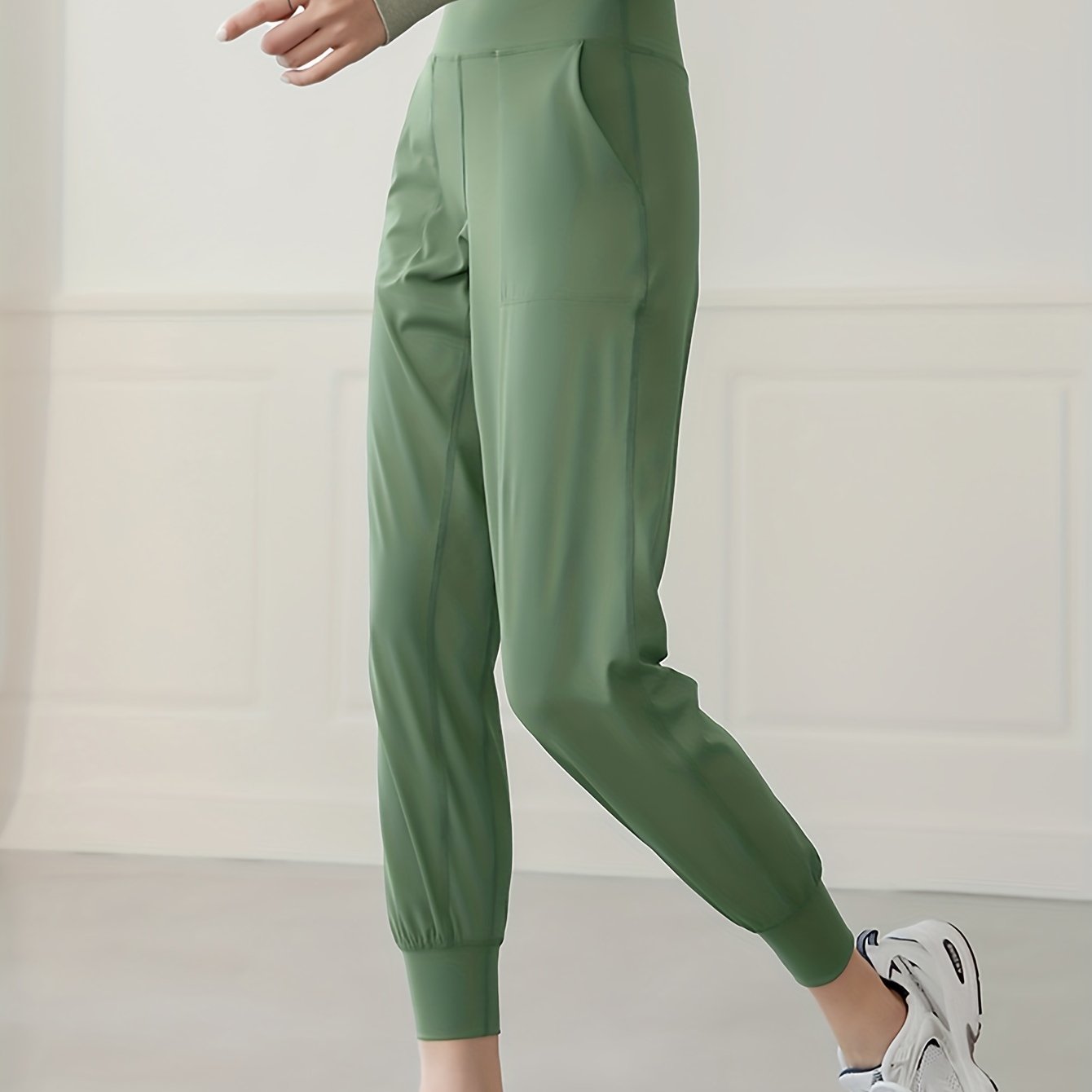 Women's Activewear: Causal Yoga Jogging Pants with Solid High Waist and Quick Drying Technology