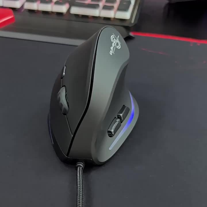 Wired Vertical Ergonomic Mouse Featuring 4 Adjustable DPI Settings, Reaching Up to 3200 DPI, Equipped with 6 Buttons And LED Optical Technology, Suitable for Desktops, Macs, Pcs, Laptops, And Gaming, Model ZELOTES T-20.