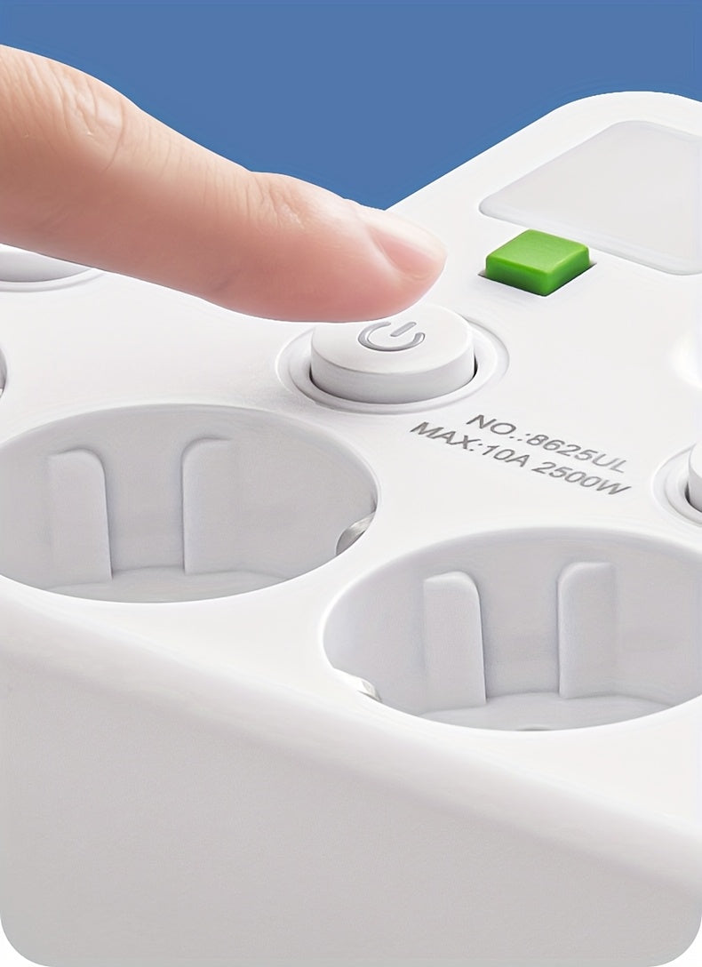 Plug Converter Socket with 5 Sockets, Multi-Port Wall Socket with Independent Switch And Small Night Light Adapter