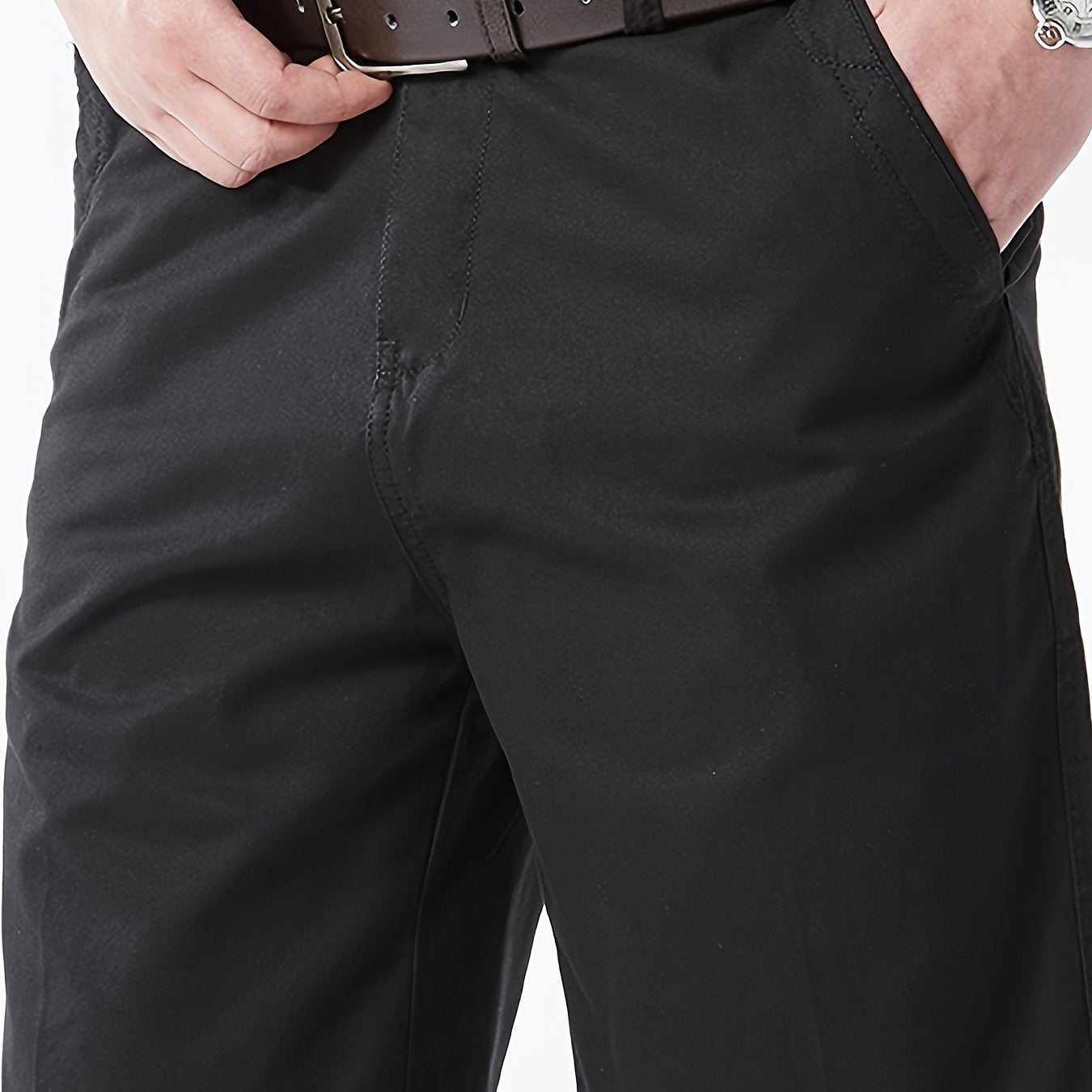 Men'S Cargo Shorts - Olive Green Non-Stretch Work Pants with Multiple Utility Pockets, Straight-Leg Mid-Thigh Length for Everyday & Professional Use - Durable Casual Outdoor Pants for Construction, Hiking, Travel - Non-Stretc