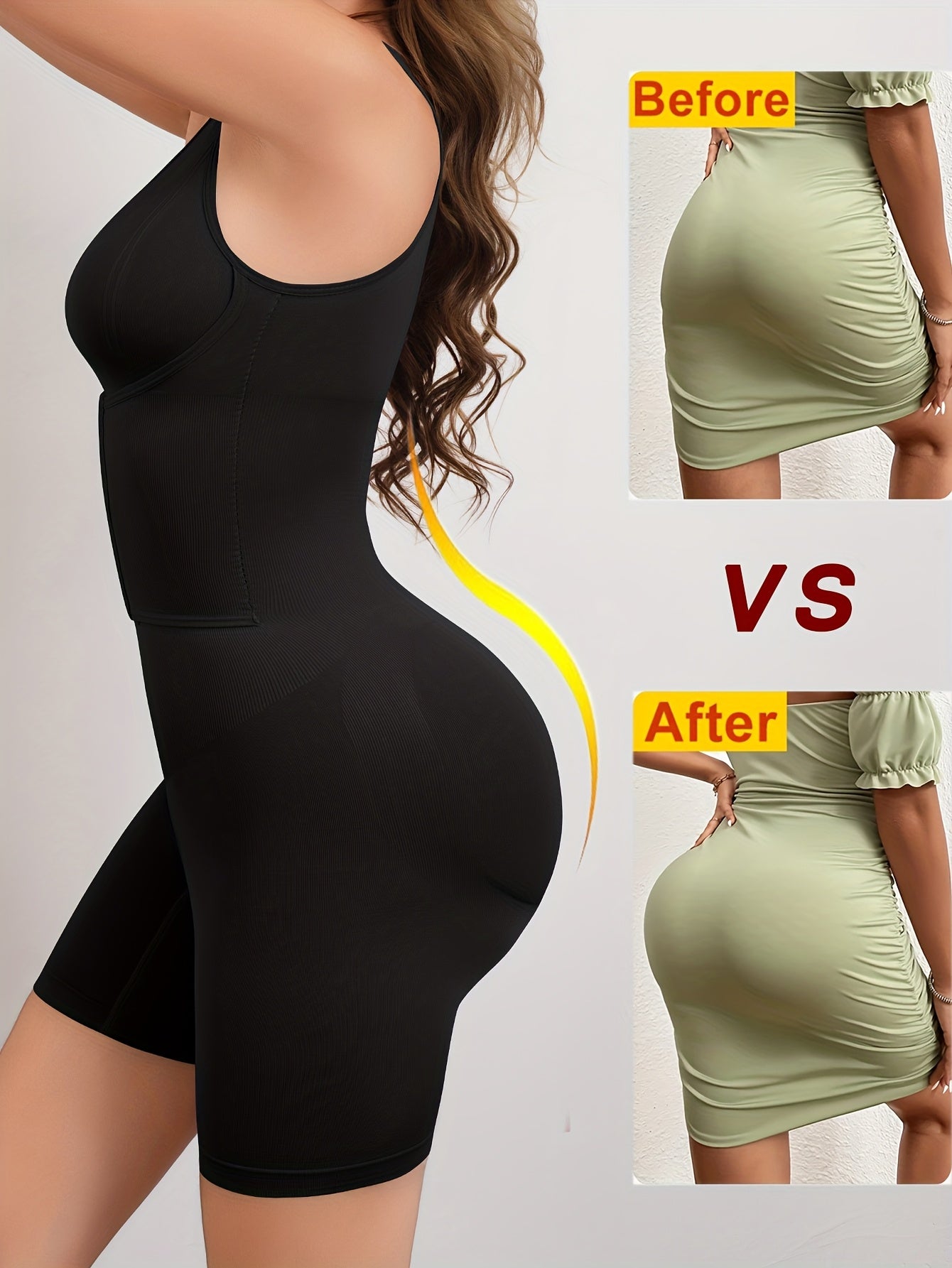 Women'S High Support Bodysuit - Seamless Double-Layer Pressed Lift & Tummy Control, Adjustable Waist with Front Closure, Non-Padded Design for Postpartum, Weight, Postpartum Shapewear, Postpartum Wear, Seamless Construction