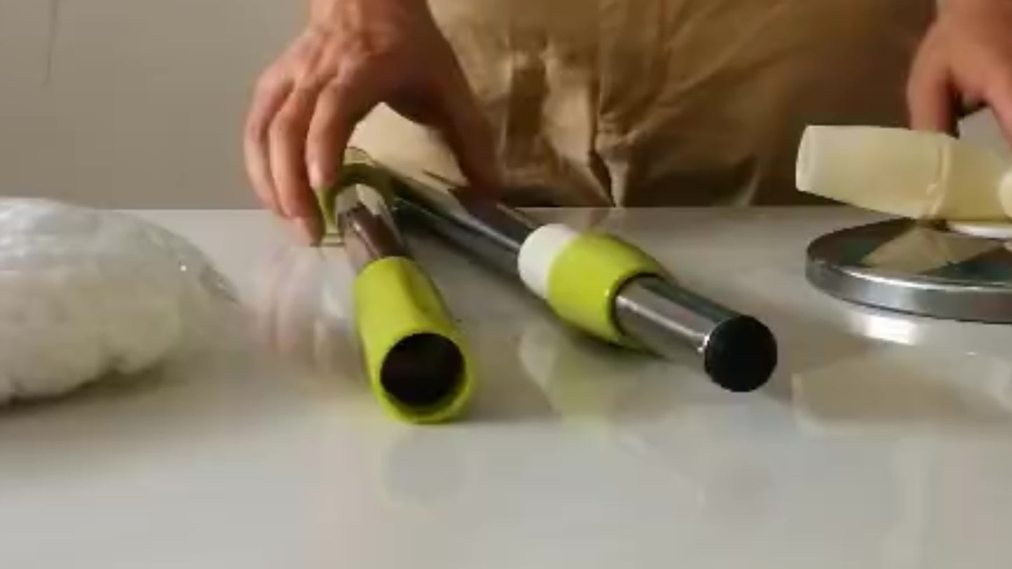 360-degree Rotating Mop and Bucket, 154.94cm Stainless Steel Mop Handle with Adjustable Length, Comes with 3 Ultrafine Fiber Replacement Mop Heads, Very Suitable for Cleaning on Boats, Floor Cleaning, Ceiling Cleaning