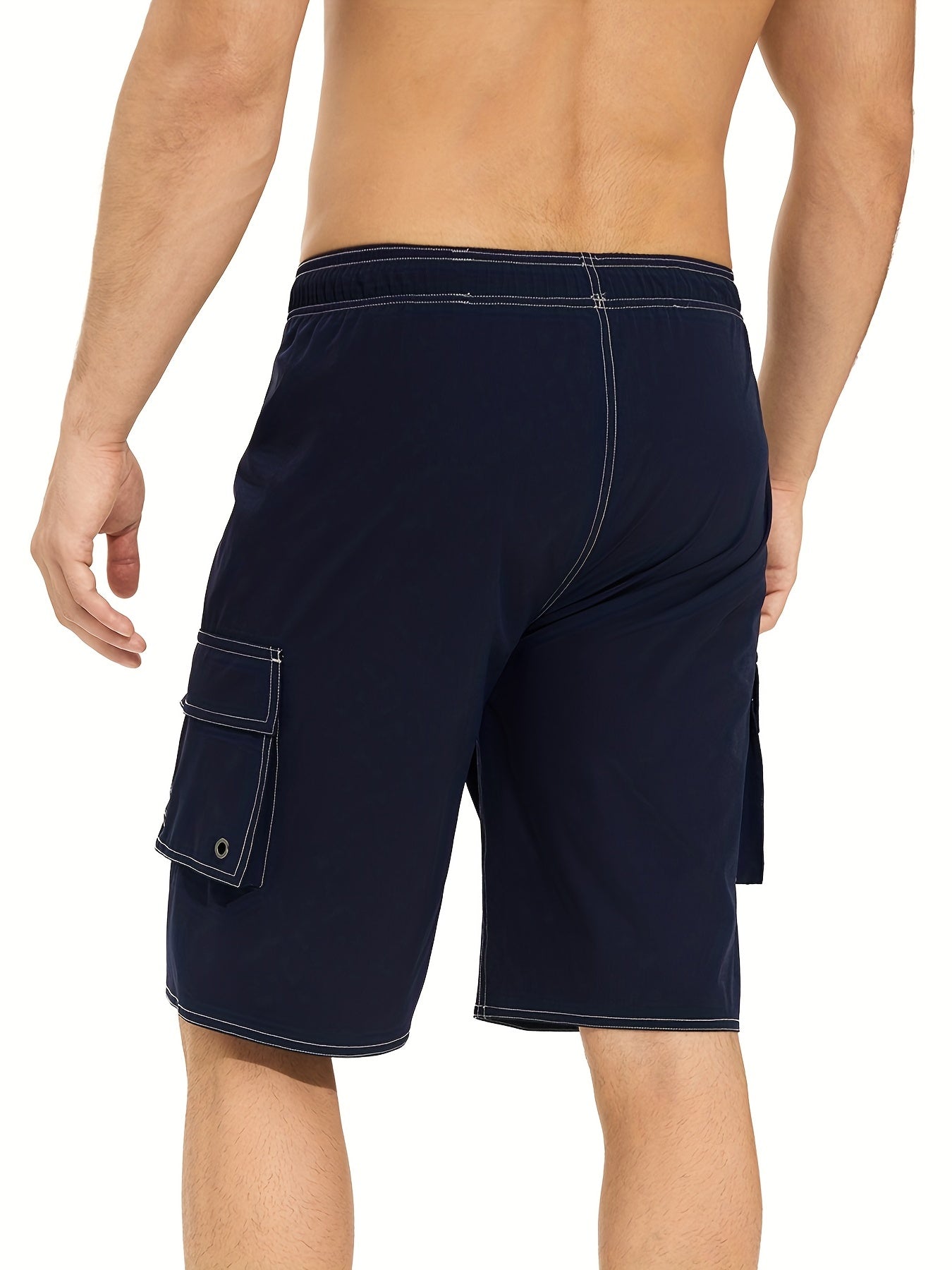 Men'S Big & Tall Quick-Dry Swim Trunks - Olive Green Beach Shorts with Adjustable Drawstring, Pockets, and Durable Polyester Fabric for Summer, Summer Swimwear | Adjustable Drawstring Shorts | Quickdry Material, Bathing Suits