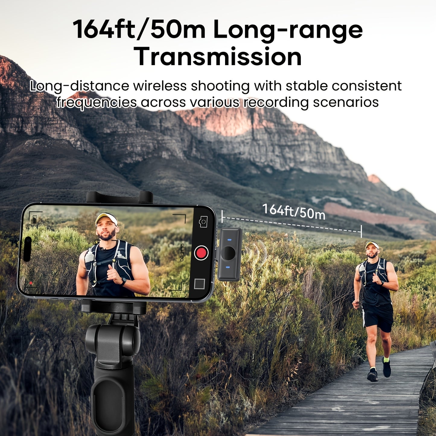 Wireless Lavalier Microphone For IPhone for ipad Android With Charging Case 80h Battery Life, Noise Cancellation, 49.99meter Range Plug-Play Clip On Lapel Mic For Video Recording, Vlog, Live Streaming