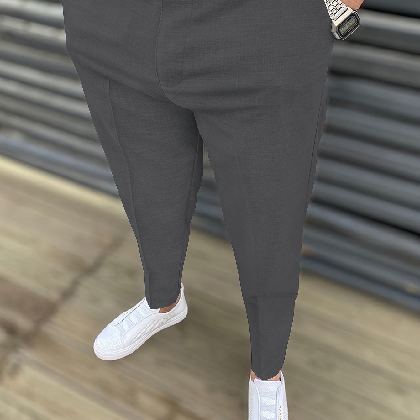 Classic Design Dress Pants, Men's Formal Solid Color Slightly Stretch Elegant Dress Pants For Spring Summer Business Banquet Dinner, Old Money Style
