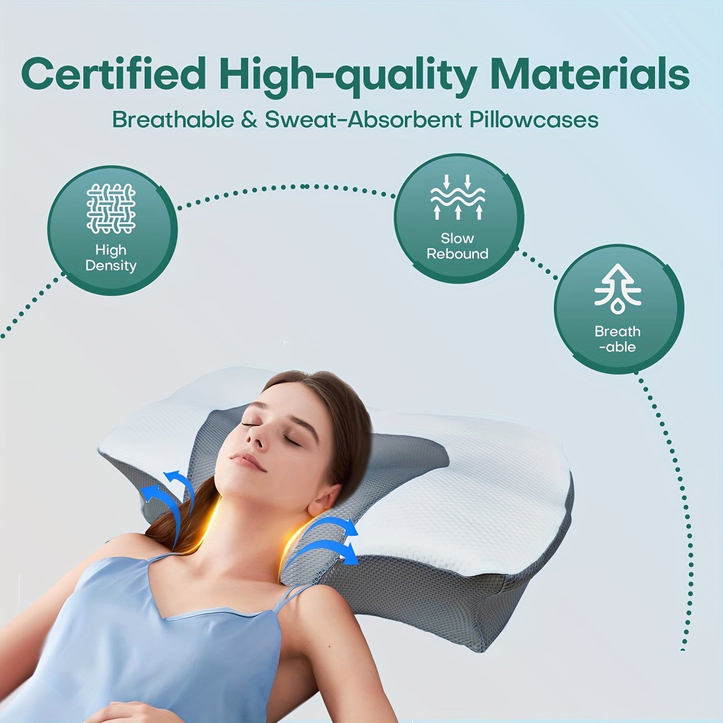 Double-Sided Anti-Snoring Pillow, Memory Foam Cushion with Two Height Options for Perfect Neck and Head Support – Breathable Cooling Sleep Aid, Stylish Soft Pad. Ideal Christmas Gift or Valentine's Day Holiday Present