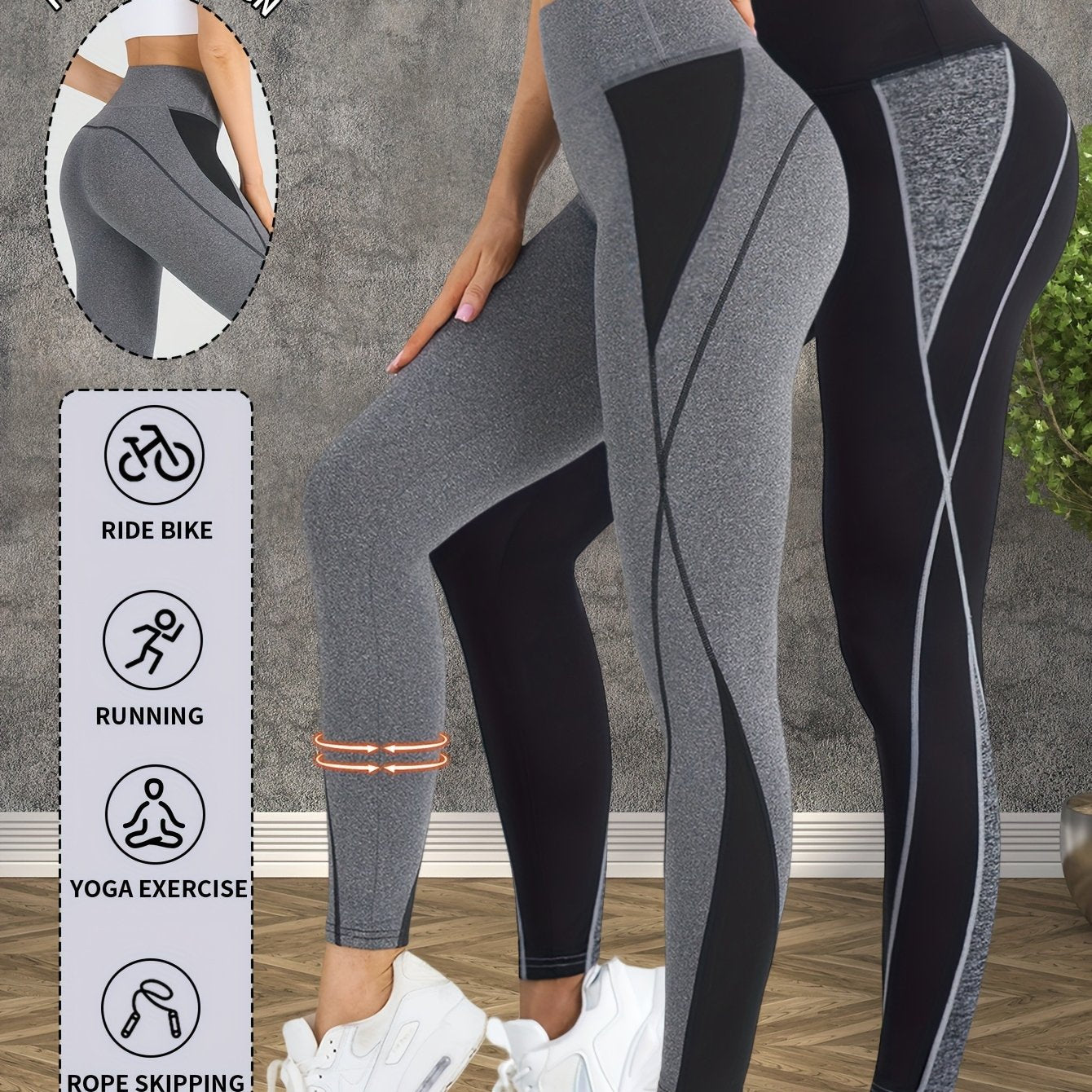 2-Pack Women's Non-See-Through Yoga Pants - High-Waisted Tummy Control Leggings, Quick-Dry Stretchy Workout Pants for Gym, Running, Pilates - Non-Slip Grip & All-Season Fitness Apparel (Machine Washable) - Ideal Gift for Wome