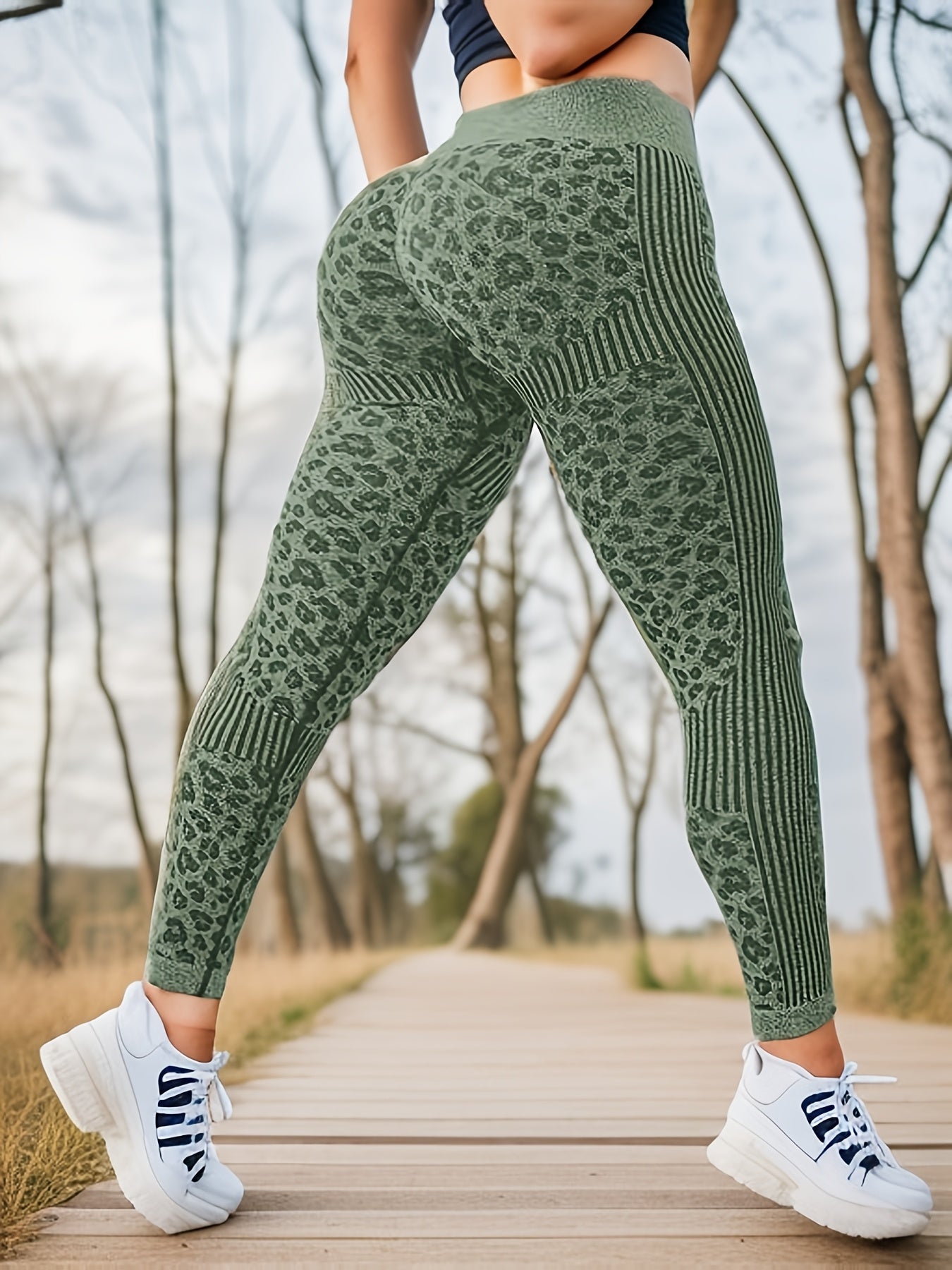 1pc Women'S Plus Size High Waist Yoga Leggings, Stretchy Athletic Pants for Fitness and Training, Breathable Sweat-Wicking Gym Wear