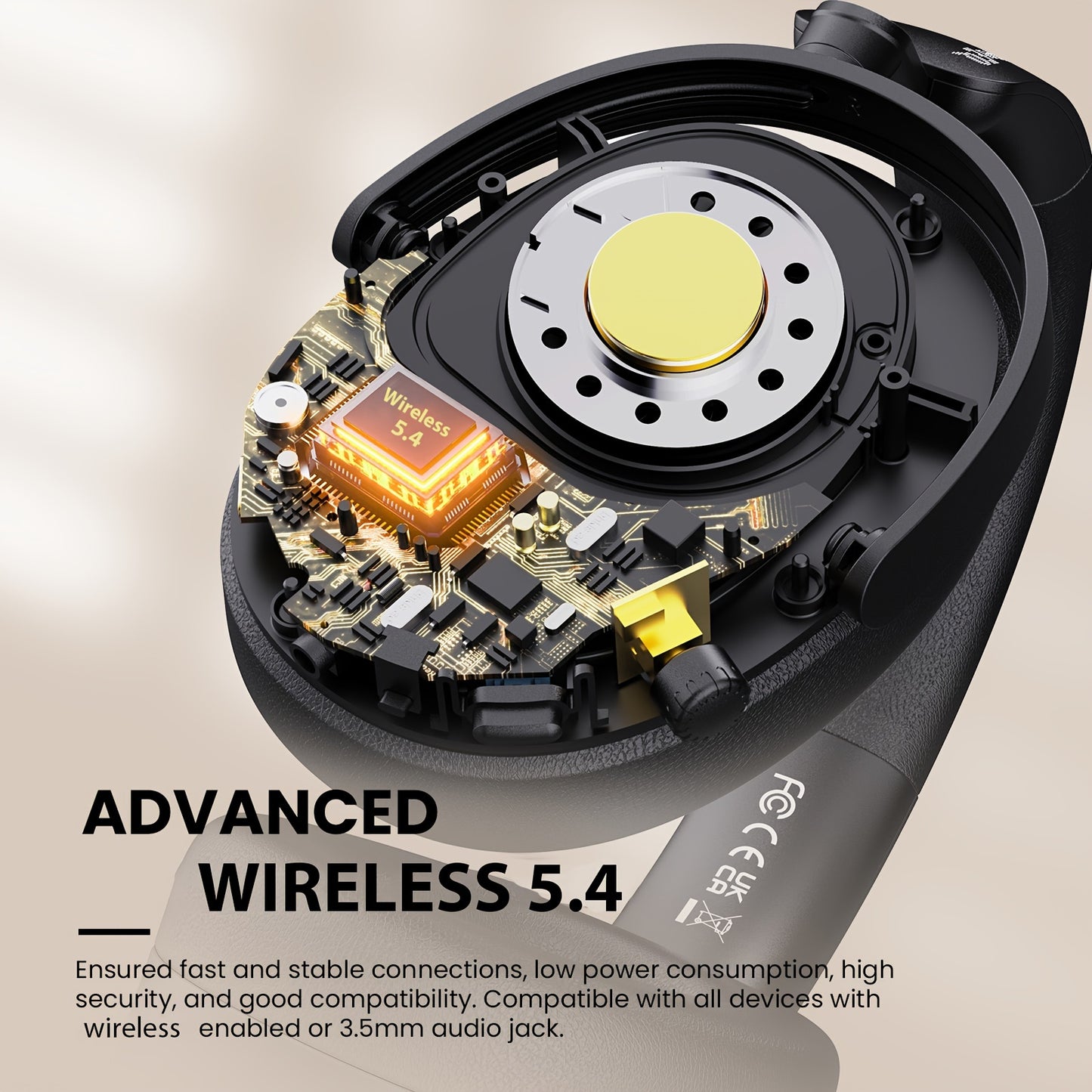 SuperEQ A200 Wireless Wireless 5.4 Headphones Hybrid Active Noise Canceling Over Ear Headset Hi-Res Audio 6-Mic AI ENC 100hrs Playtime APP Control