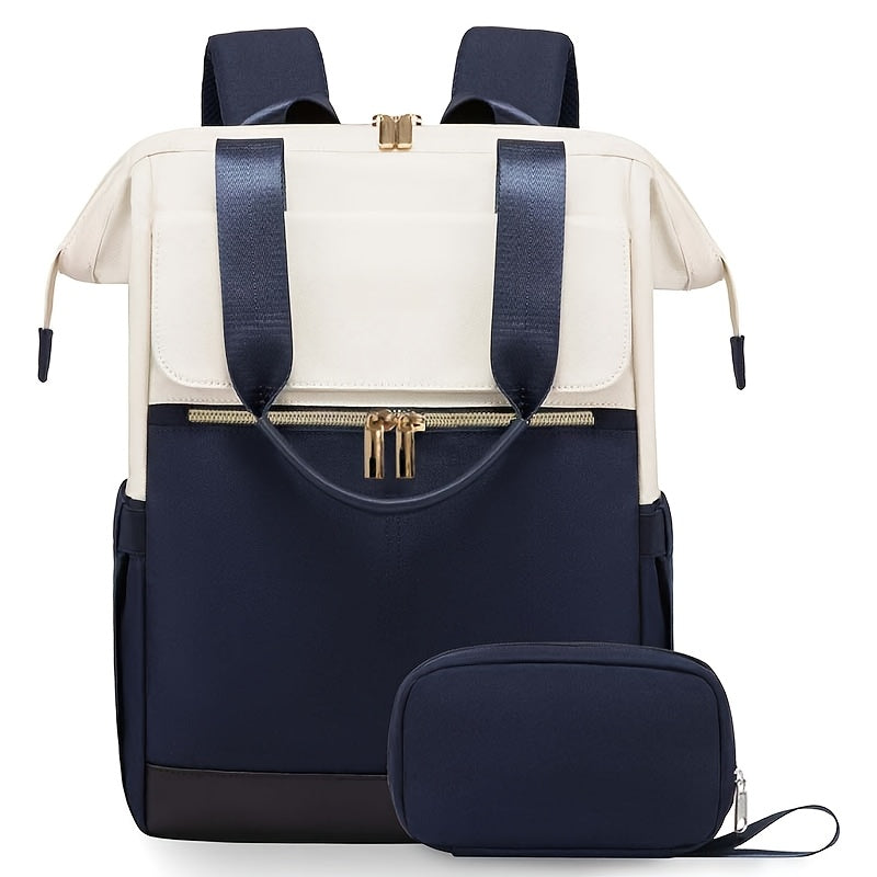 Stylish Women'S Convertible Laptop Backpack - Soft Shell Nylon, Multiple Compartments, Zipper Closure, Ideal for School, Travel & Leisure, Available in Gray, Pink, Blue, Red, Black, Backpack for School
