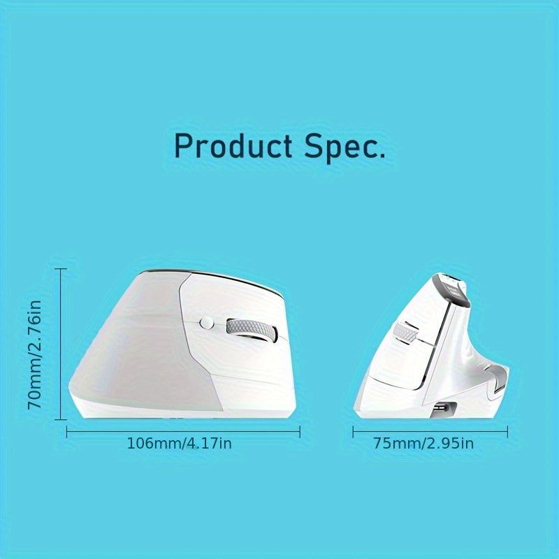 MCPIWOHY Dual Wheel Wireless Wireless Mouse, 2.4GHz, Type-C Wired Triple Mode Connection, Ergonomic Mouse with Screen Display, Rechargeable Optical Mouse