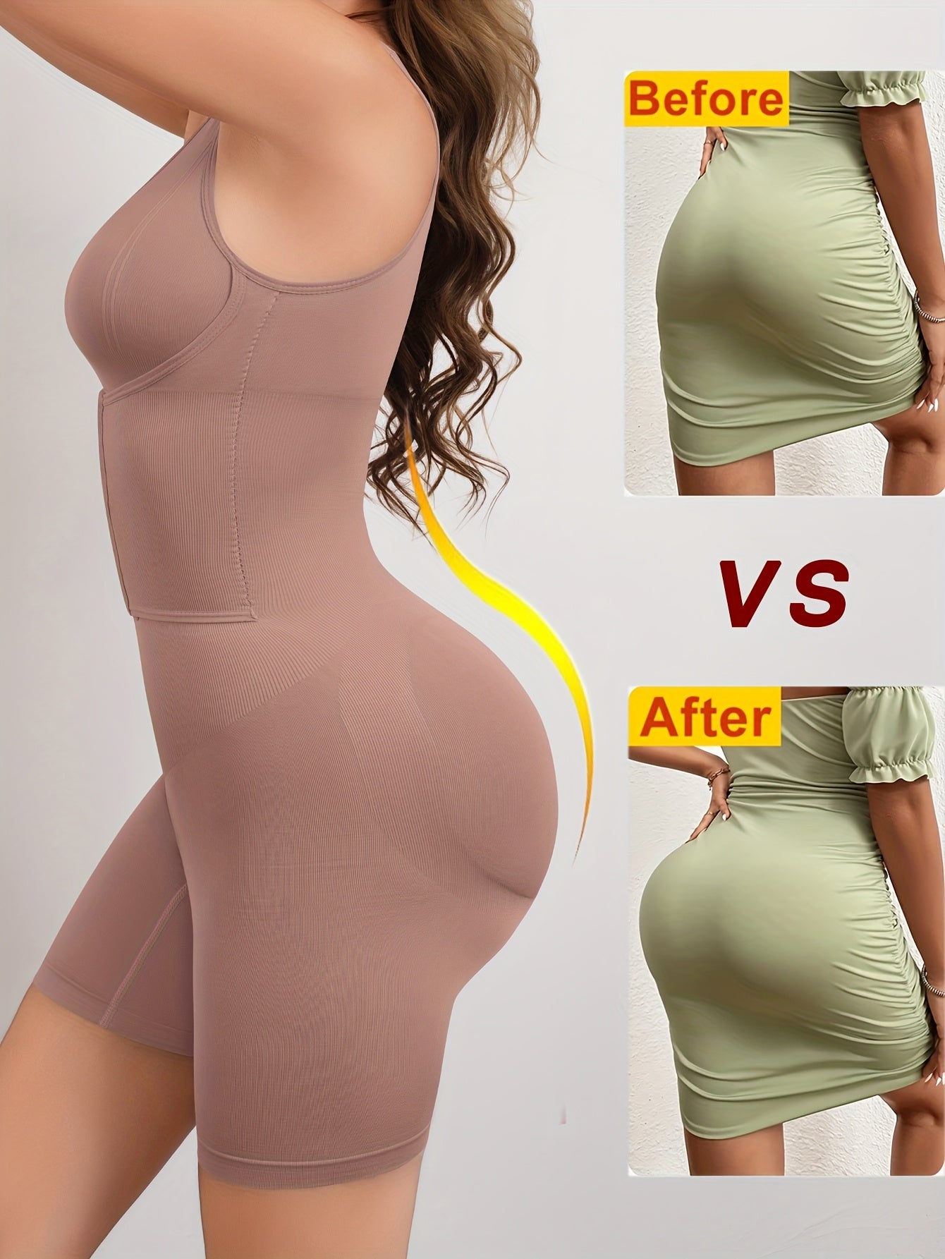 Women'S High Support Bodysuit - Seamless Double-Layer Pressed Lift & Tummy Control, Adjustable Waist with Front Closure, Non-Padded Design for Postpartum, Weight, Postpartum Shapewear, Postpartum Wear, Seamless Construction