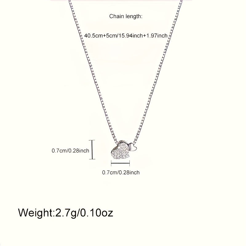 1pc Elegant 925 Silver Plated Love Heart Pendant Necklace - Minimalist Clavicle Chain for Women, Perfect Gift for Birthdays, Weddings, Valentine'S Day, and More, Everyday Jewelry|Elegant Pendant|Durable Jewelry, Necklace
