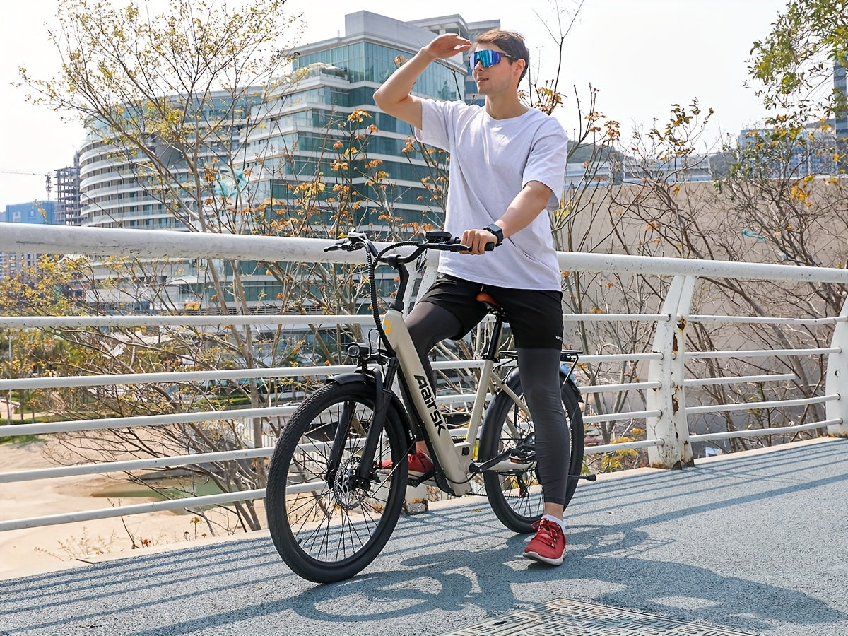 Aairsk 60.96cm Electric Bicycle for Adults, 7-Speed Ebike with 36V 13AH Replaceable Built-in Battery & 250W Motor, Full Suspension Electric Mountain Bike, 25 Km/h And 80km Range E-bike for Urban Commuters