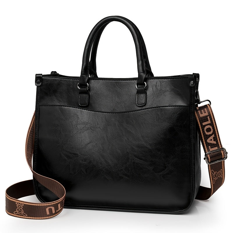 Stylish Brown Tote with Golden-Tone Hardware - Large Capacity, Detachable Shoulder Strap, Perfect for Work, Travel, And Everyday Use, Travel Tote | Sleek Tote Design | Durable