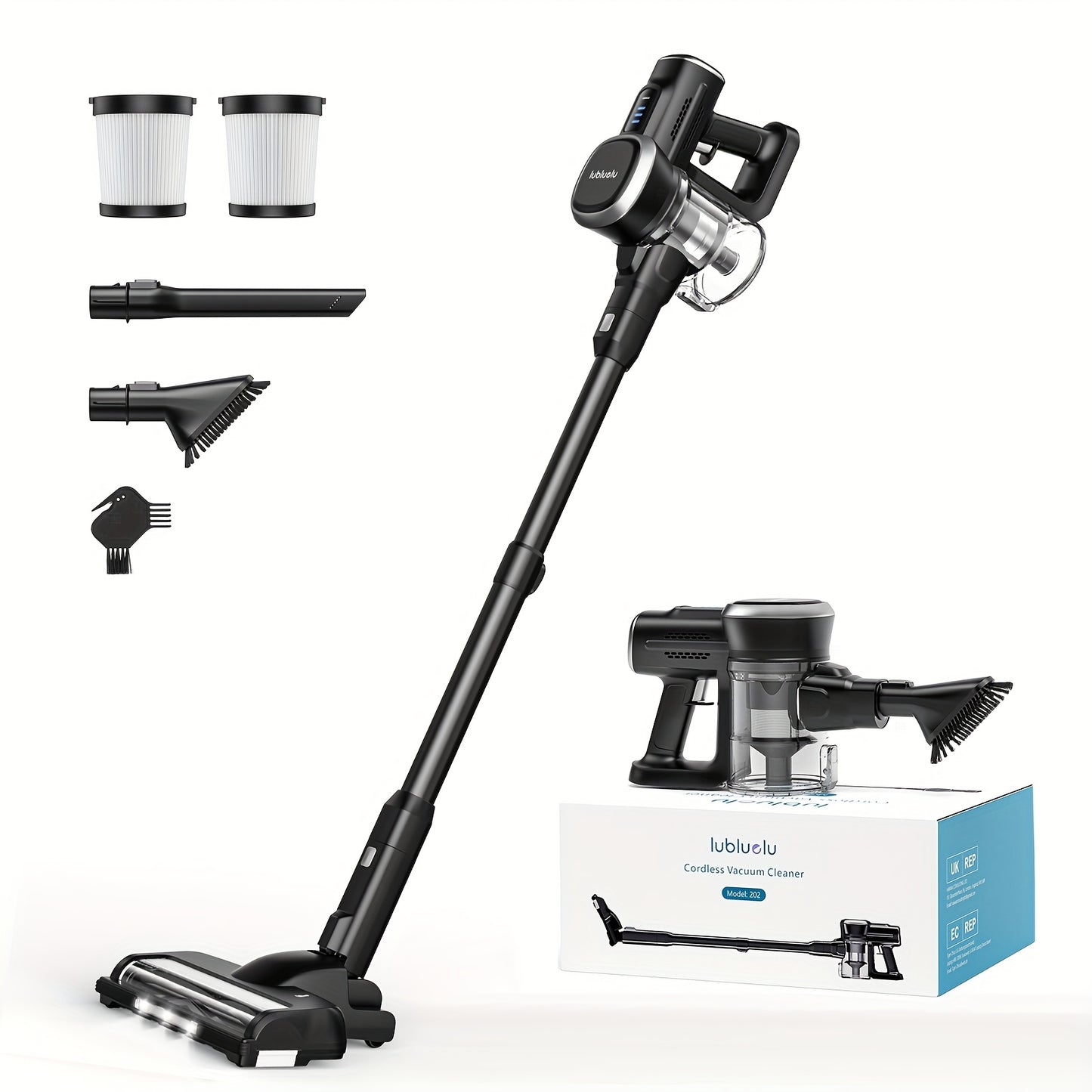 Free-Standing Vacuum Cleaner 28KPa, Lubluelu 202 Powerful Lightweight Cordless 6in 1 Stick Vacuum Cleaner for Carpet Floor Pet Hair, Christmas&Halloween Gifts, Vacuum Cleaner for Home, Cordless Vacuum Cleaner High Suction, Va