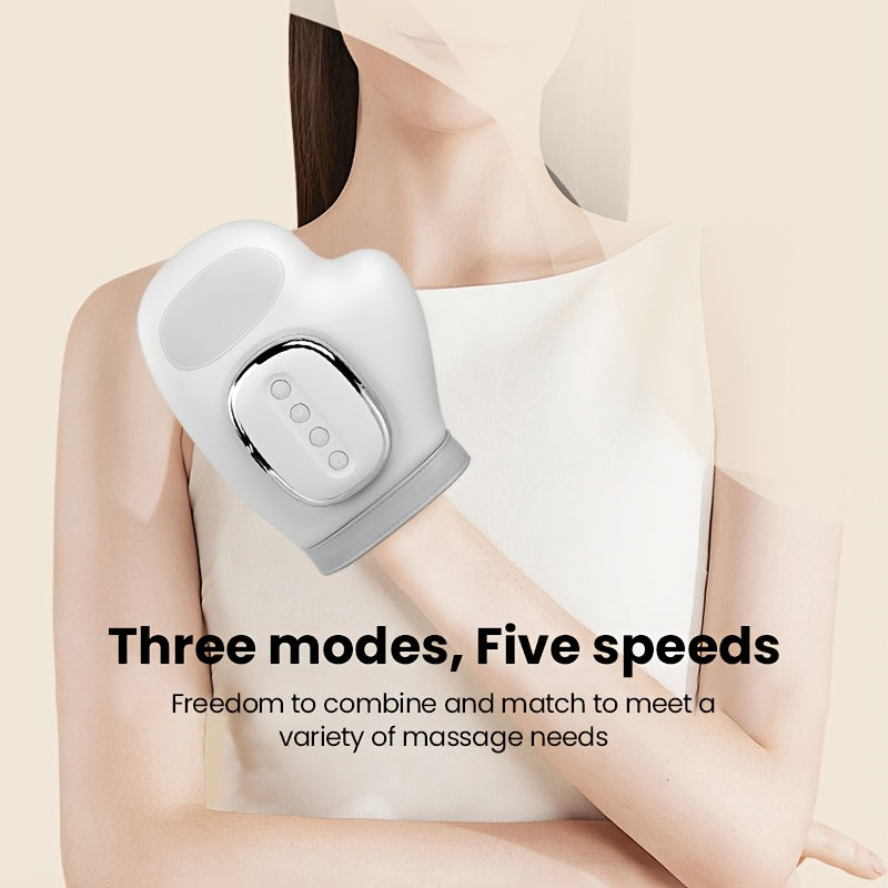 Ideal Gift, Hot Pressure Relax Hand Massager with 3 Massage Modes, 4 Temperature Settings, and 5 Air Wave Models Glove to Release Hand Stress from Long-Term Labor, Perfect for Moms and Women