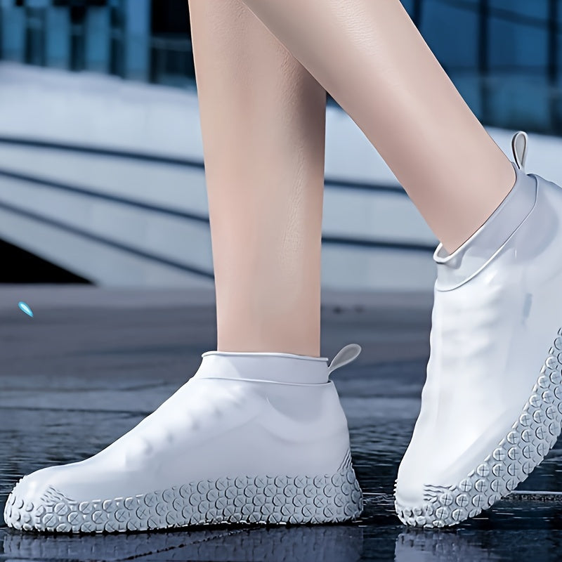 Capas para calçado para senhoras, cavalheiros e estudantes - Capas de silicone reutilizáveis, à prova de pó e antiderrapantes, ideais para a chuva.