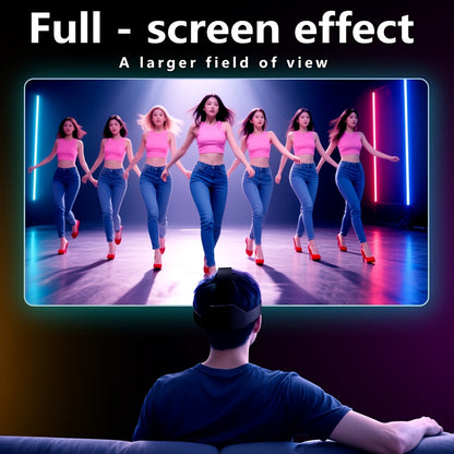 Portable VR Movie Game Glasses - HD Cinema Headset with Adjustable Strap, Smartphone Compatible, No Battery/Charging Required, Stylish Curved Design with Black Body - Ideal Gift for Immersive Home Entertainment, Suitable for