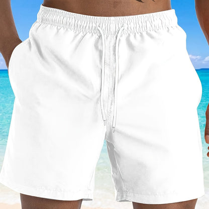 3pcs Men'S Plus Size Casual Shorts Set - White with Black Spider Web Print, Drawstring Waist, Non-Stretch Fabric, Perfect for Beach or Sports, Beach Shorts | Sporty Style | Woven Texture