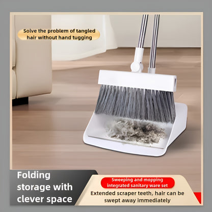 3-in-1 Home Cleaning Kit: Soft Bristle Broom, Dustpan &amp; Brush Combo - Non-Stick Hair, Ideal for Home, Office, School, Dorm - Perfect Christmas Gift, Cleaning Brush