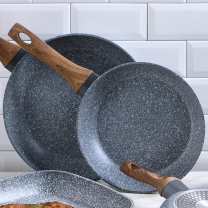 12pcs SAN IGNACIO Cassel Stainless Steel Cookware Set with SAN IGNACIO Daimiel Forged Aluminum Frying Pan Set (18/20/24 Cm)