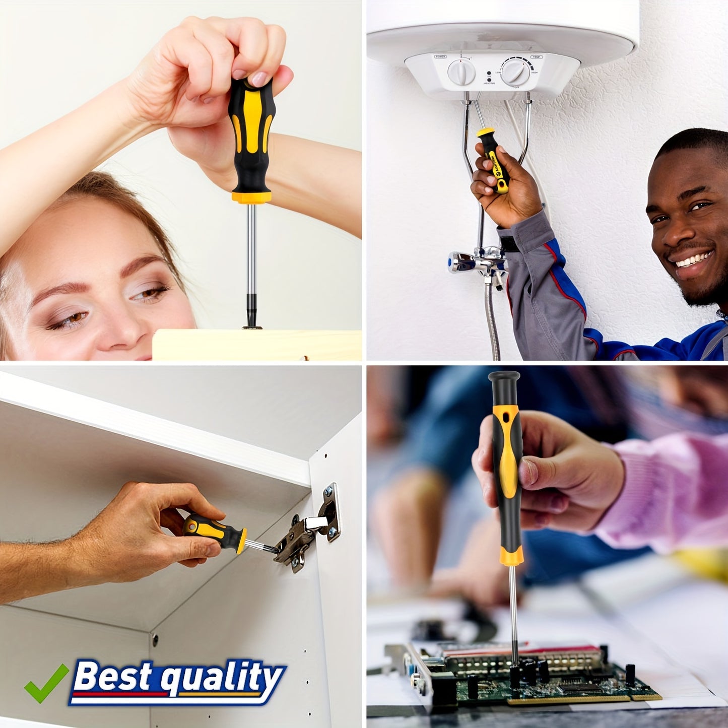 Conjunto de Chaves de Fendas Profissionais com 43 Peças e Suporte Magnético para Bits - Aço Cromo Vanádio, Inclui Bits de Fendas, Phillips, Hexagonais, Torx e Ferramentas de Precisão - Kit de Reparação Durável para Uso Doméstico e Industrial