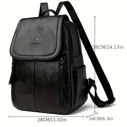 DENGLIDAISHU Women'S Summer Casual Backpack - Large Capacity Adjustable Strap, Brown Synthetic Faux Leather with Zipper Closure, Polyester Lining, Perfect for Travel & Everyday Use, Backpack for Travel, Secure Zipper Closure