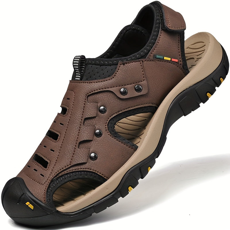 Sandálias pretas, castanhas e cinzentas para mulher - Chinelos de caminhada de verão com fecho ajustável, sola de borracha e material superior confortável para uso casual ao ar livre, sandálias com tiras.