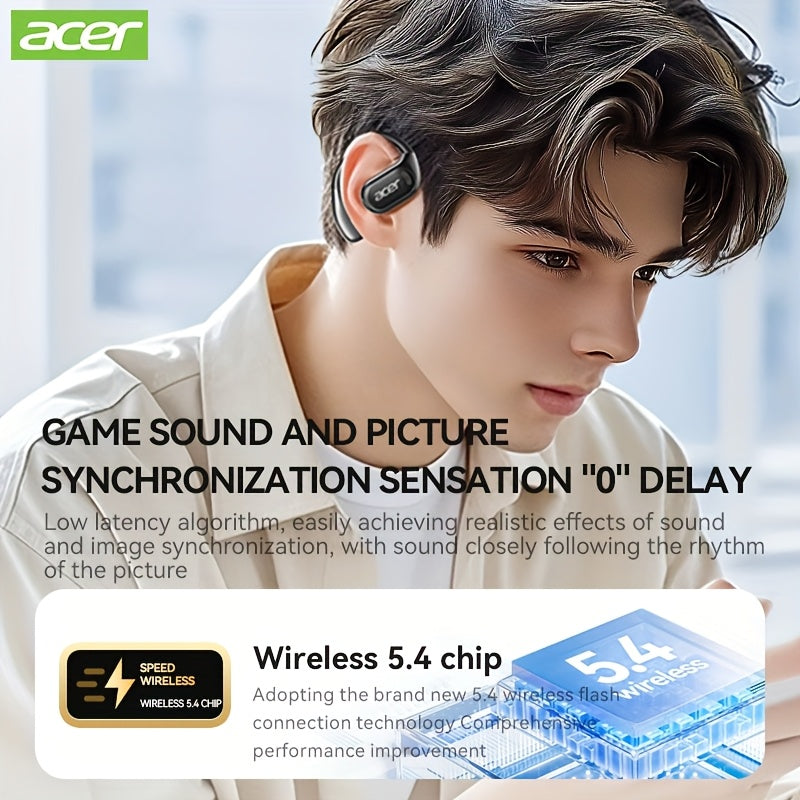 Acer OHR510 Pure Bass Sound Wireless Wireless Earbuds - New Model Over-Ear Design, Long Battery Life, High-Quality Sound for Sports