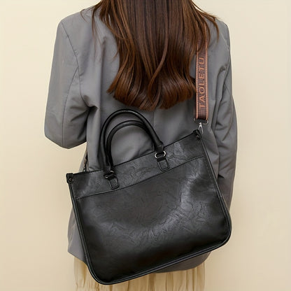 Stylish Brown Tote with Golden-Tone Hardware - Large Capacity, Detachable Shoulder Strap, Perfect for Work, Travel, And Everyday Use, Travel Tote | Sleek Tote Design | Durable