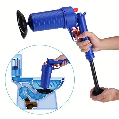1 Set Toilet Plunger, Drain Clog Remover Tool With 4 Sized Suckers, High Pressure Air Drain Blaster Gun, Tub Drain Cleaner Opener, Sink Plunger For Bathroom Kitchen Bathtub Toilet Floor Drain Clogged