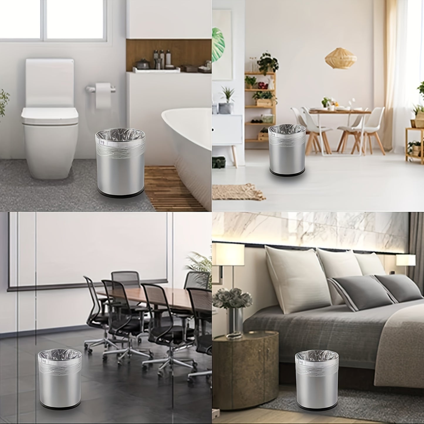 5 rolls100pcs Trash Bags, 9.99L Capacity (45.01x50.01 cm) - High-Quality, Leak-Proof, Multi-Purpose for Home, Kitchen, Office, School, Outdoor & Bathroom Use - Green Plastic Disposable Waste Bags