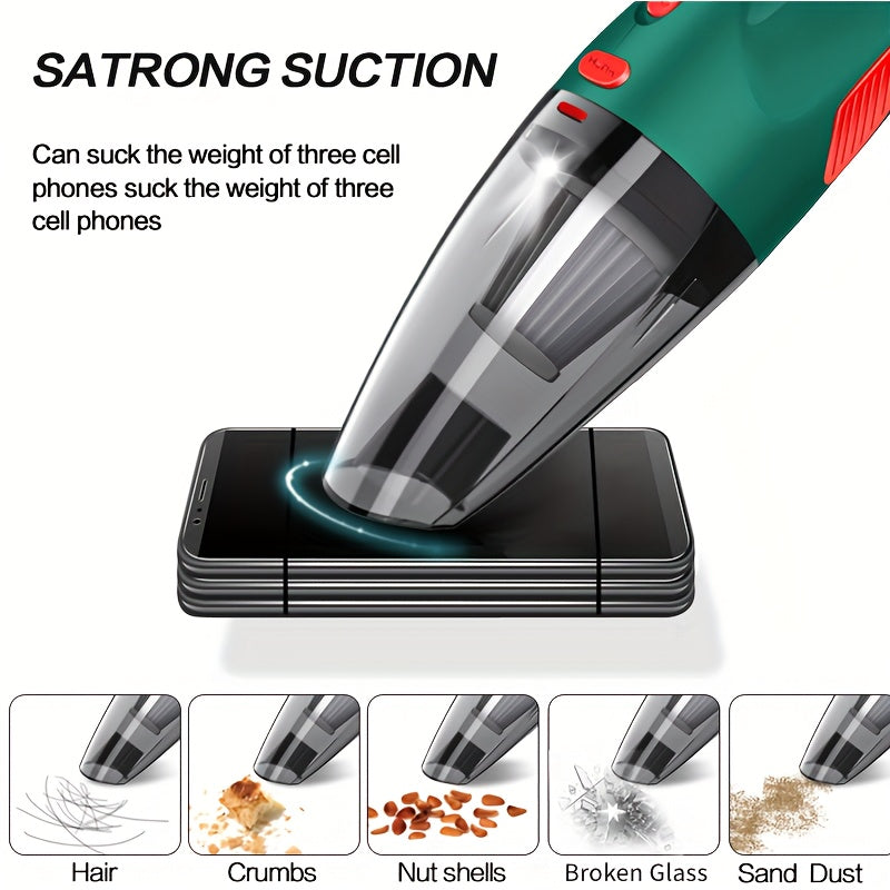 7pcs High-Power Cordless Vacuum Cleaner Set, Dual-Use for Home and Car, Strong Suction for Dust Removal and Interior Cleaning, Multi-Scene Use, Multi-Scene Vacuuming, Home And Car Cleaning, Portable Suction Cleaner, Cordless