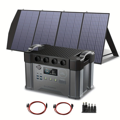ALLPOWERS S2000 Pro Solar Power Station With SP033 Panel Included, 2400W MPPT Portable Power Station With 1pc 200W Foldable Solar Panel, Solar Backup Power For RV Van House Outdoor Camping