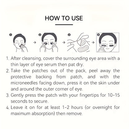 Hyaluronic Acid Soluble Dissolving 0.28mm Microneedle Under Eye Patches