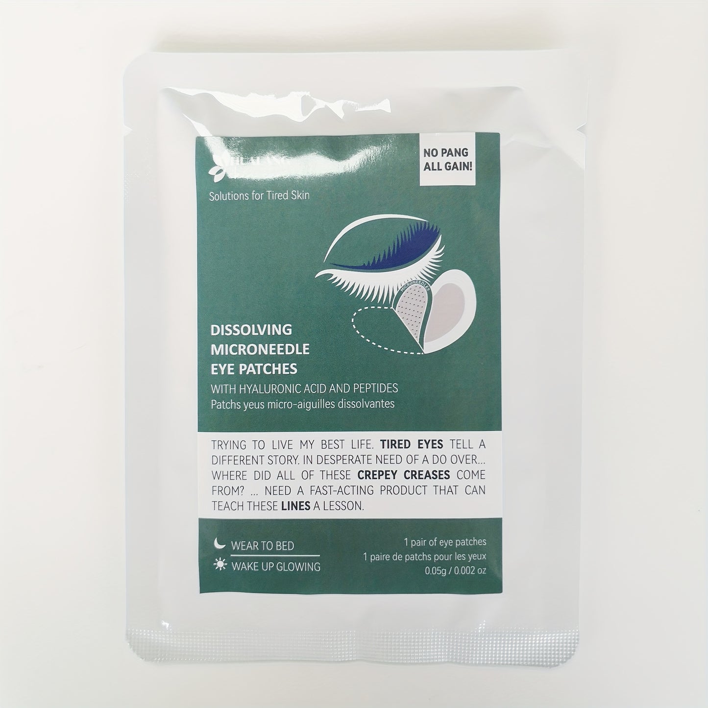 Hyaluronic Acid Soluble Dissolving 0.28mm Microneedle Under Eye Patches