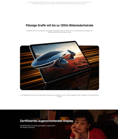 XIAOMI REDMI Pad 2 Pro, 6+128GB, 12.1 Inch, 2.5K, 120Hz Display, Huge 12,000Mah (Typ) Battery, 4Nm Processor, Graphite Gray